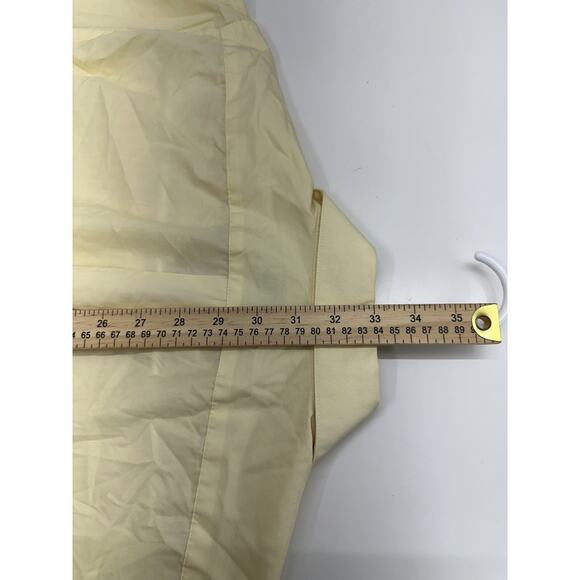 Van Heusen Mens Shirt Size 17 Yellow Poplin Half Sleeve Button Up - Picture 9 of 10